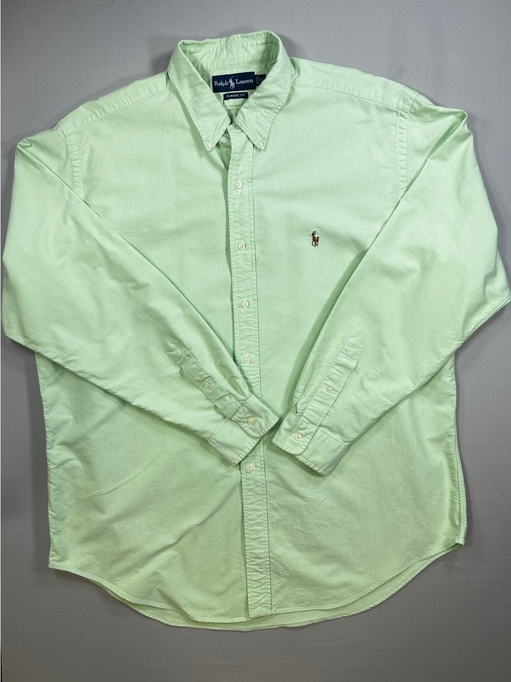 Ralph Lauren Men's Button-Down Oxford Shirt - Light Green- CL